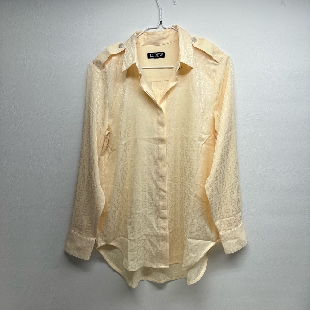 J. Crew Cream Casual Button Down Shirt Classic Design size S/M